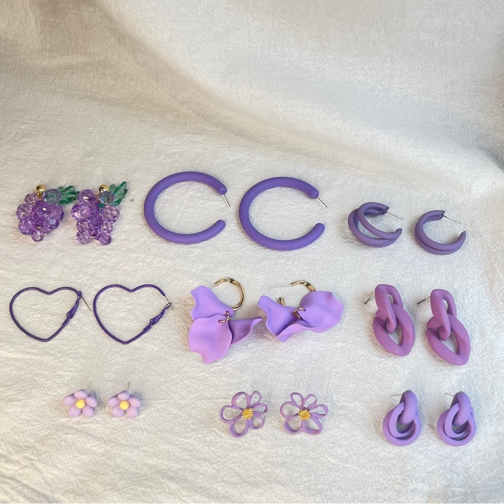 PURPLE EARRINGS BRAND NEW